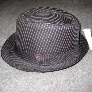 GOORIN BROS Pinotxo Black Pinstripe Fedora Hat NWT